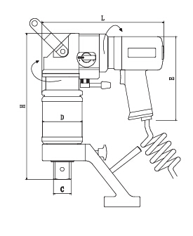 Diagrama Llave de Torque Neumático Angulada